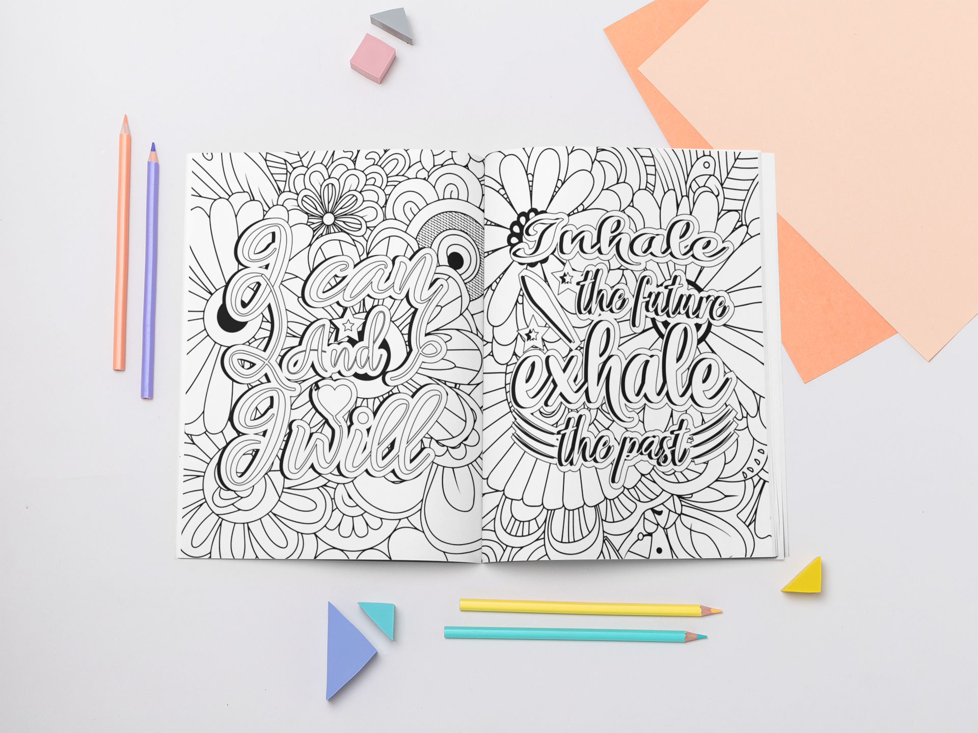 Believe & Create: 100 Inspirational Quote Coloring Pages