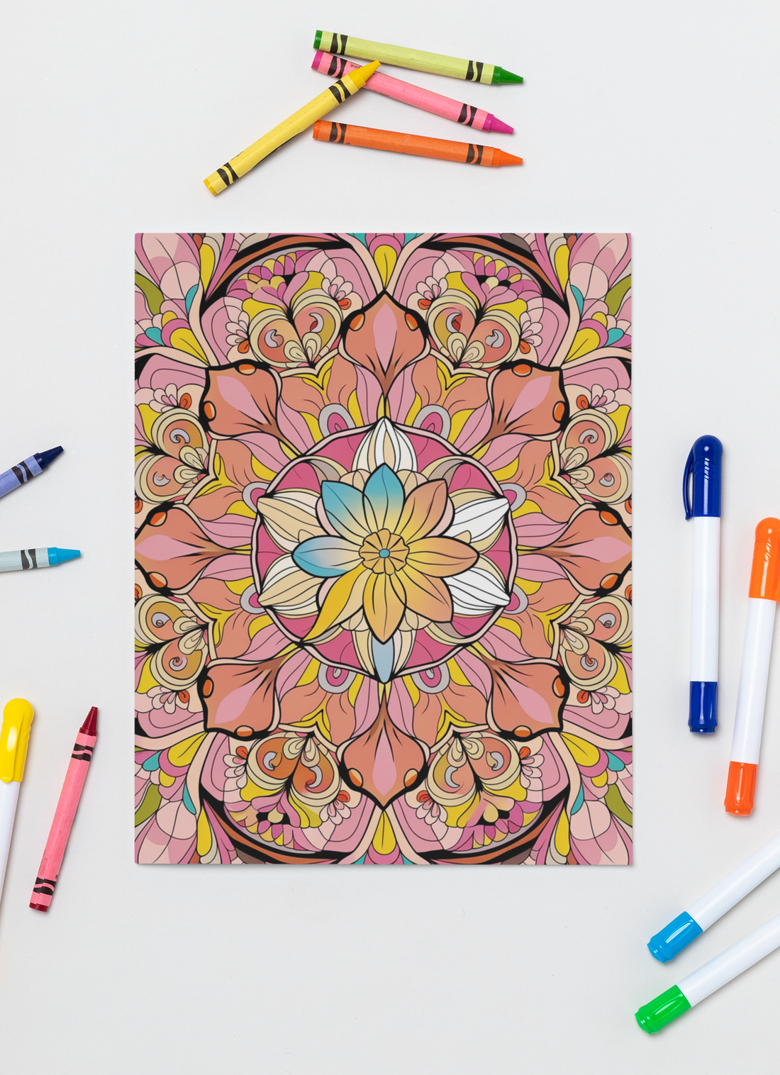 Mandala coloring book for adults front cover, 100 printable relaxing mandala pages from Good Life Color