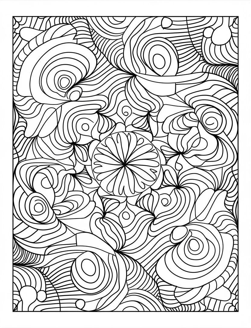 Line & Loop: Playful Patterns for Relaxing Coloring