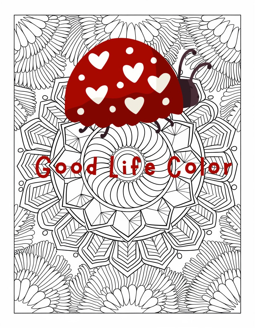Star-Point Feather-Fan Mandala Coloring Page | Mindfulness PDF Printable for Adults