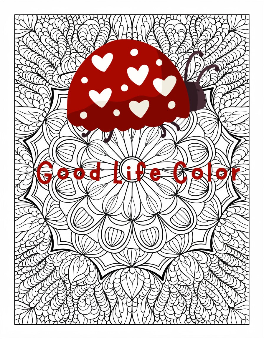 Twin-Heart Canopy Tree of Life Mandala Coloring Page | Mindfulness PDF Printable for Adults