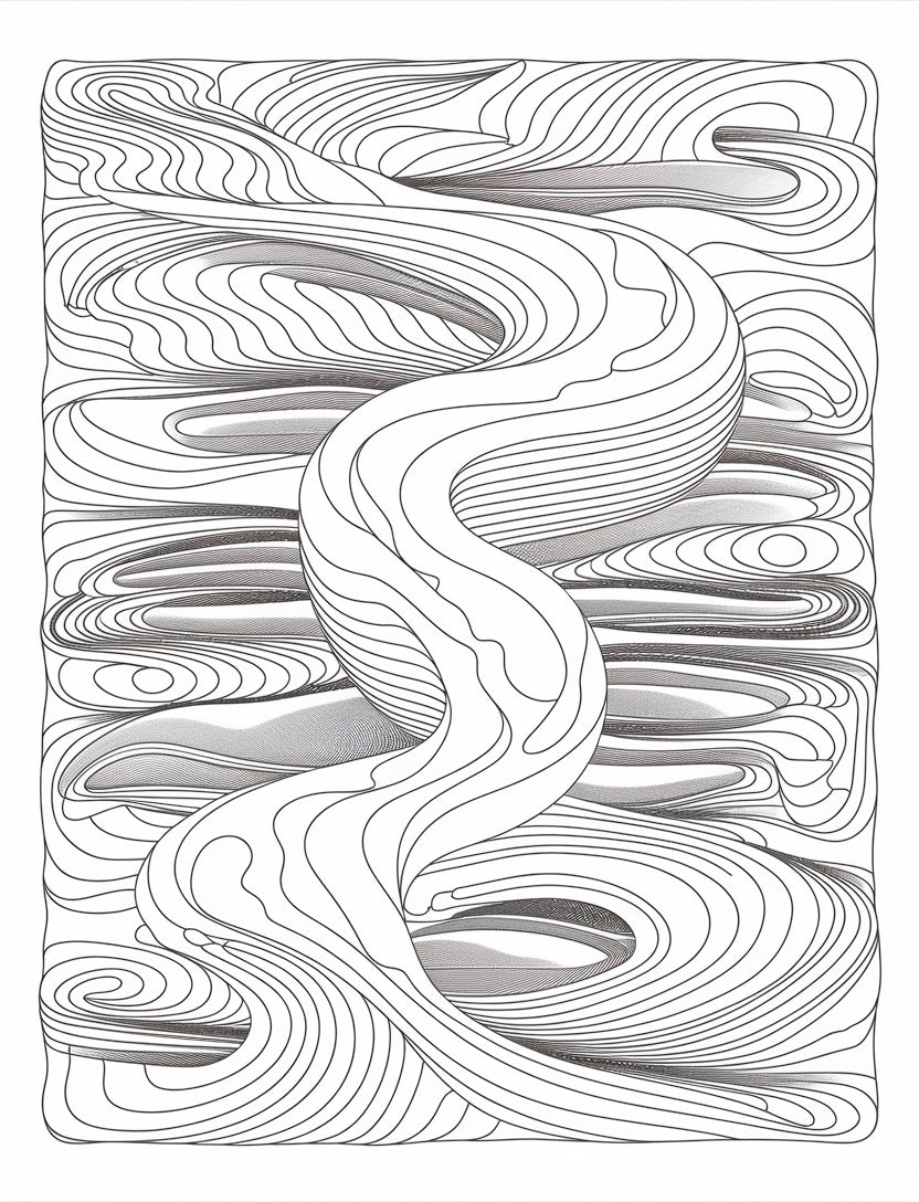 Line & Loop: Playful Patterns for Relaxing Coloring