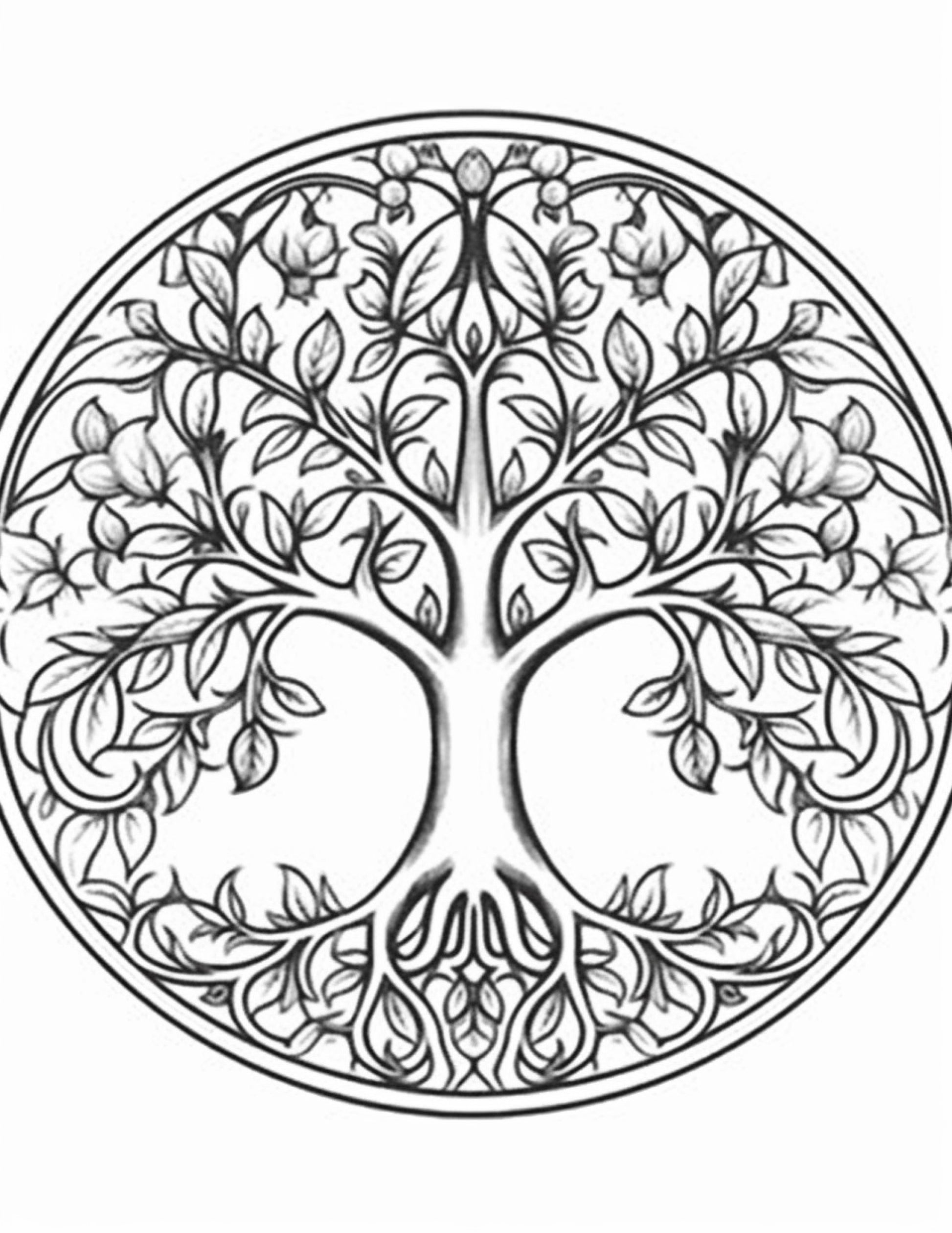 Tree Mandala Coloring Book – 220 Unique Pages