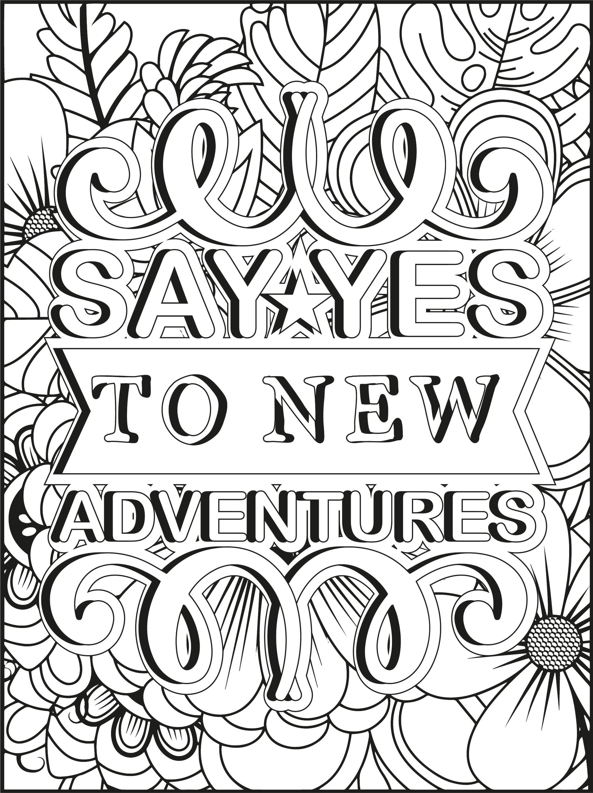 Digital Download | Embrace the Journey: 100 Inspirational Quote Coloring Pages