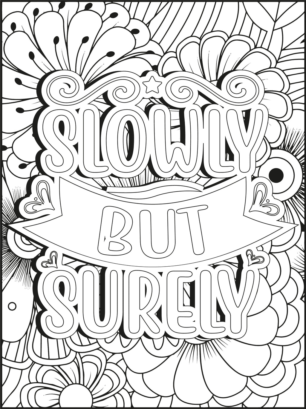Digital Download| Motivation & Mindfulness: 100 Quote Coloring Pages for Adults