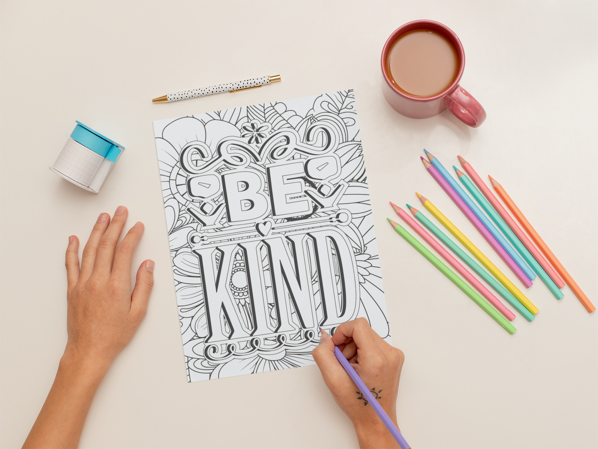 Motivation & Mindfulness: 100 Quote Coloring Pages for Adults