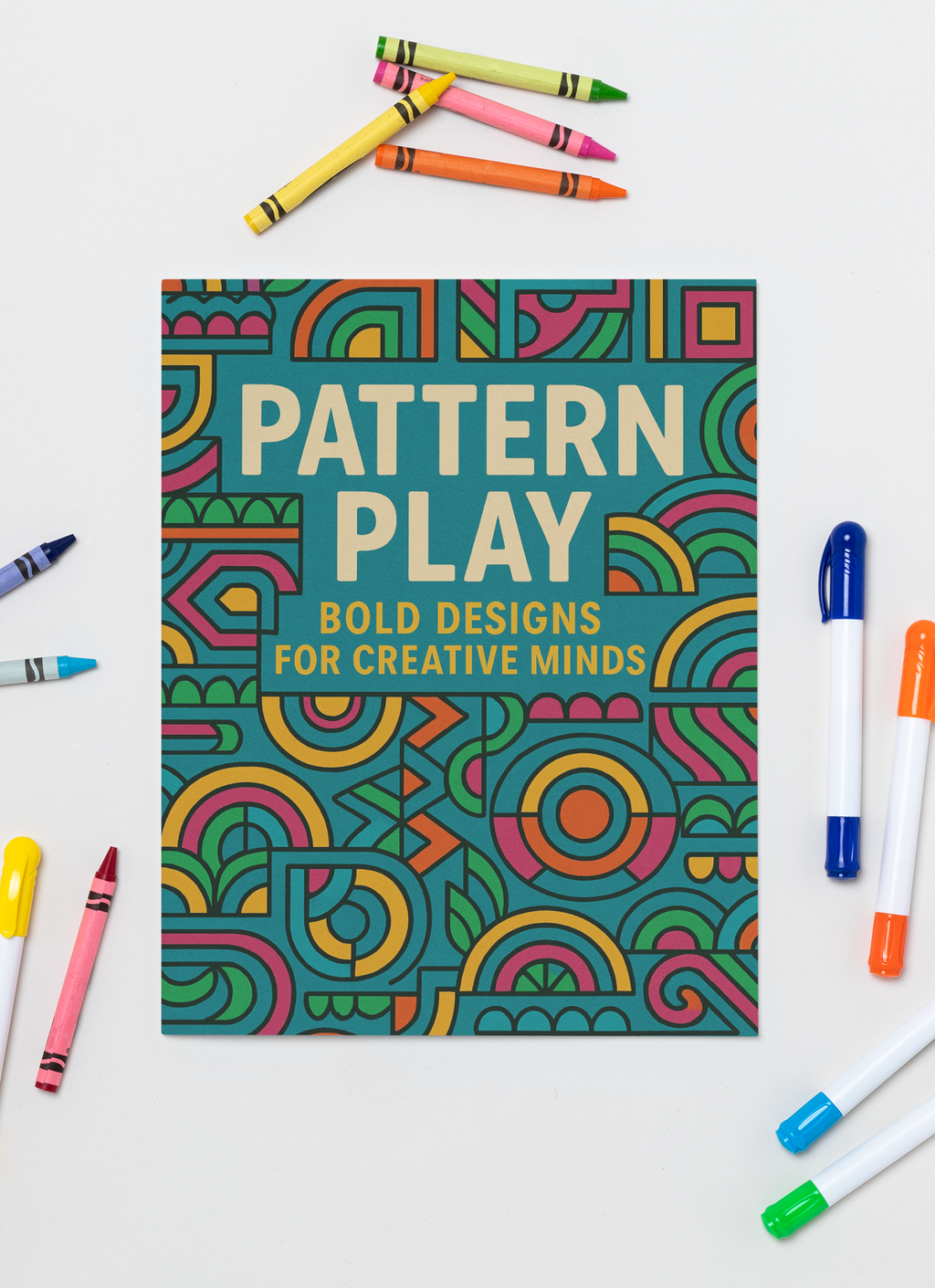 Pattern Play — bold pattern coloring book front cover