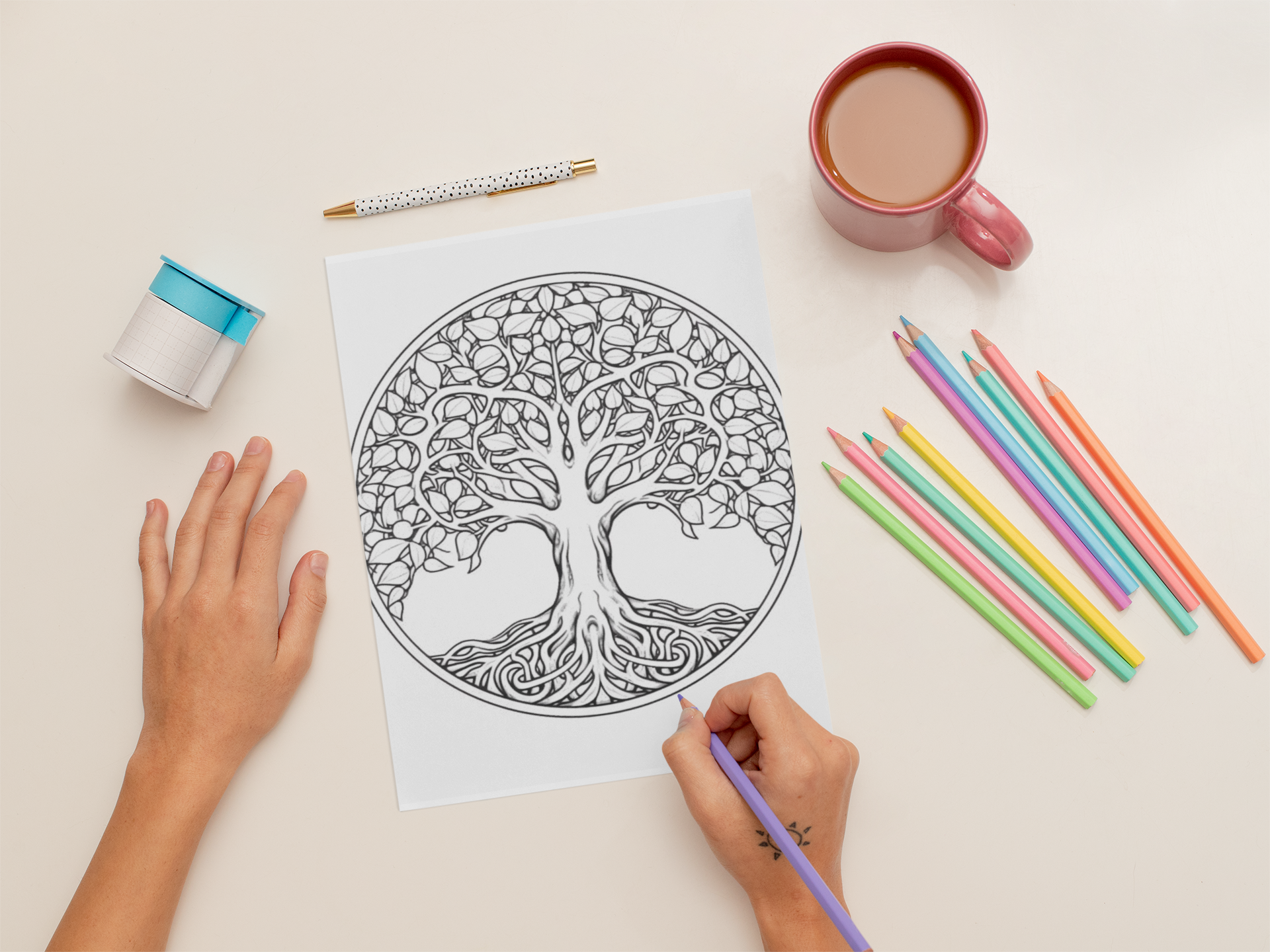 Tree Mandala Coloring Book – 220 Unique Pages
