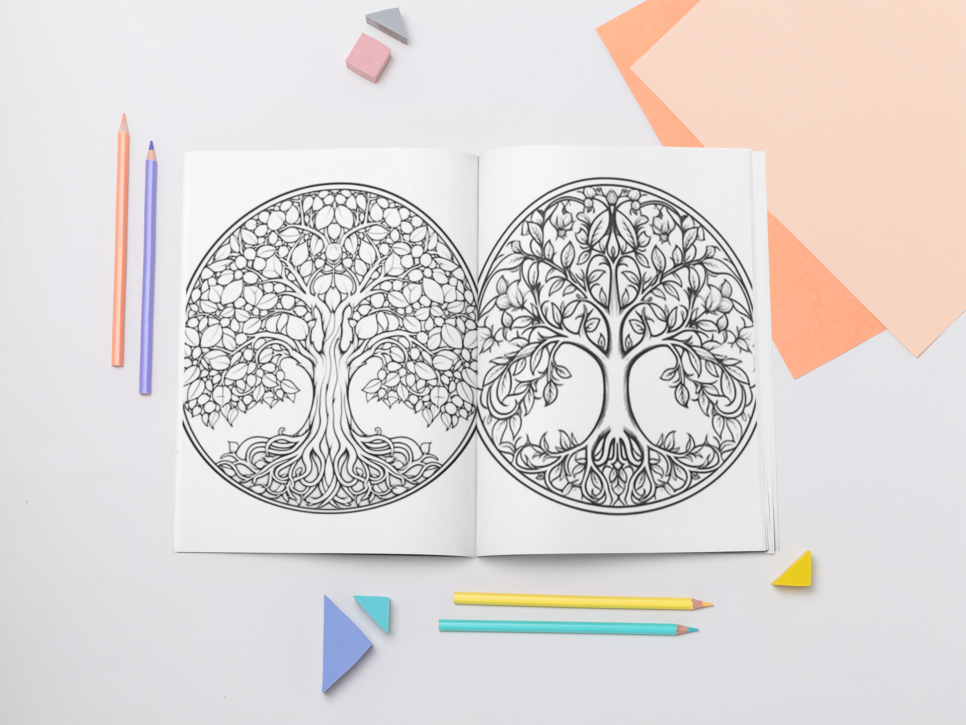 Tree Mandala Coloring Book – 220 Unique Pages