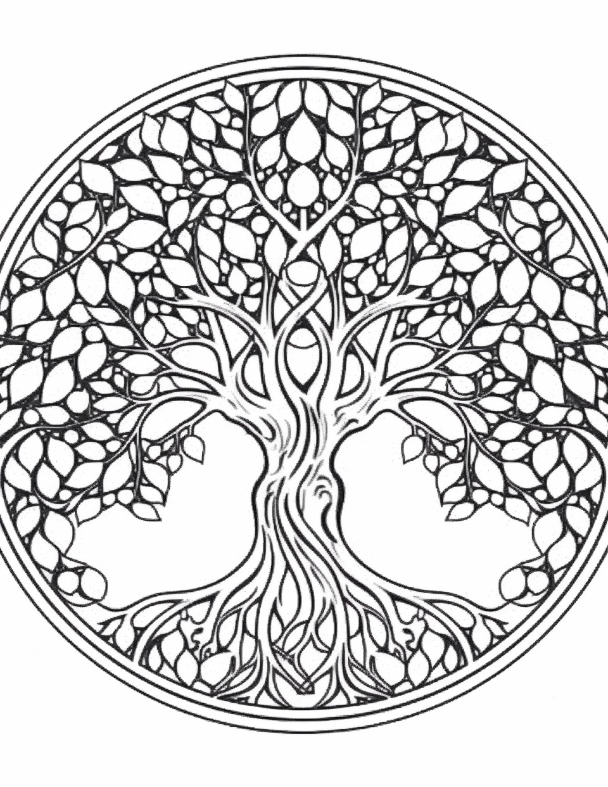 Tree Mandala Coloring Book – 220 Unique Pages