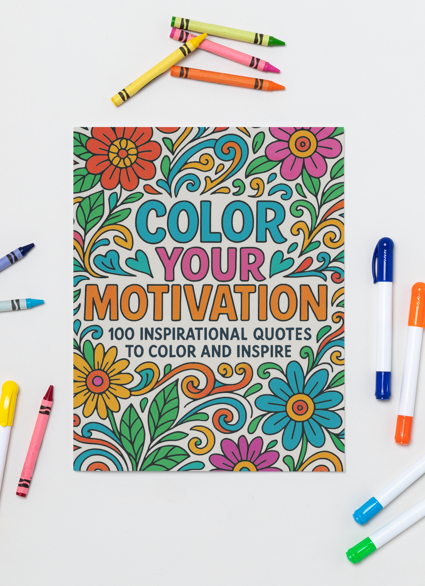 Believe & Create — coloring book with crayons and markers