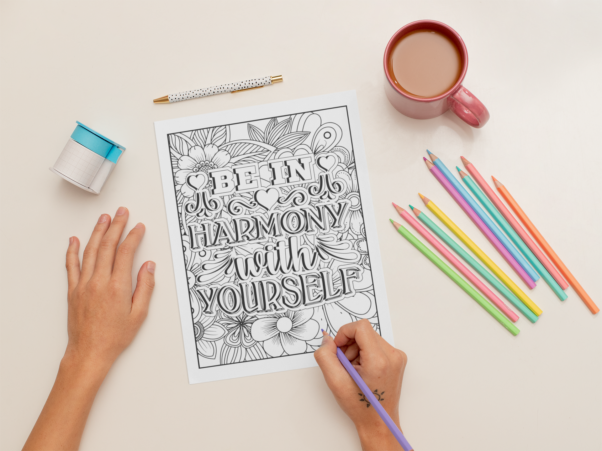 You Are Enough: 100 Inspirational Quote Coloring Pages